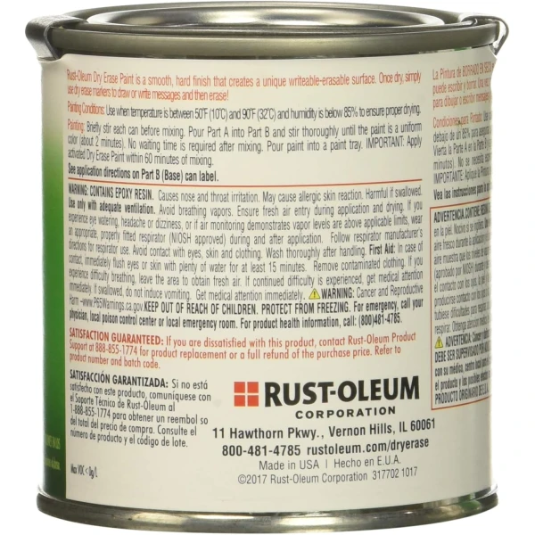 Rust-Oleum 241140-2PK - Kit de pintura especial de borrado en seco, blanco, 16 onzas líquidas - Image 2