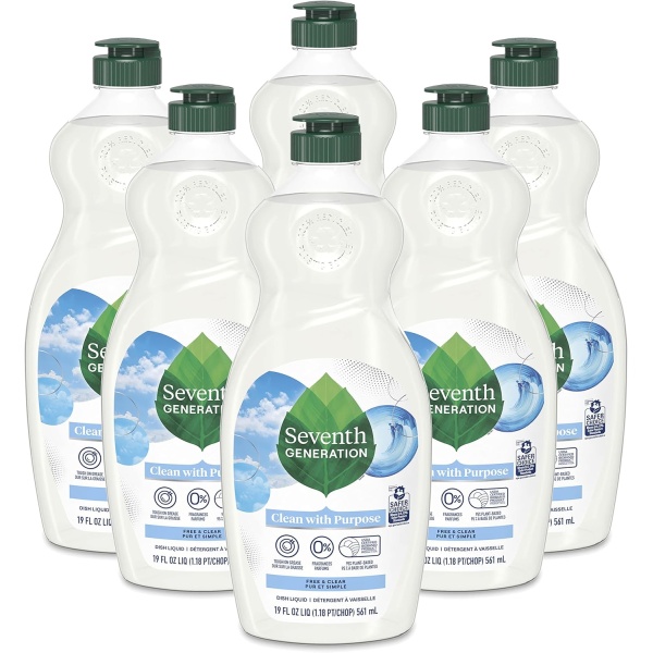 Seventh Generation Líquido de jabón de plato libre libre, 114 fl oz  Salud y Hogar
