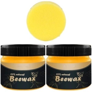 2 PACK Wood Seasoning Beewax,Multipurpose Natural Beeswax Wood Furniture Cleaner and Polish for Furniture, Floor, Tables, Cabinets