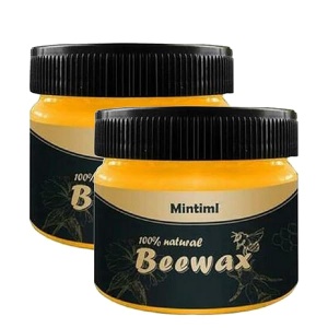 2 paquetes de madera de abeja de abeja natural, polaco de cera de abejas tradicional para madera y muebles, para limpieza de madera y cuidado de muebles