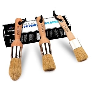 2 piezas pequeñas de supercobertura. cepillo para polvo profesional para pintura de gis y cera. Herramienta de pintura y encerado para bricolaje, cerdas naturales, decoración del hogar, proyectos de madera, muebles, plantillas, reutilizable, juego de 3 piezas