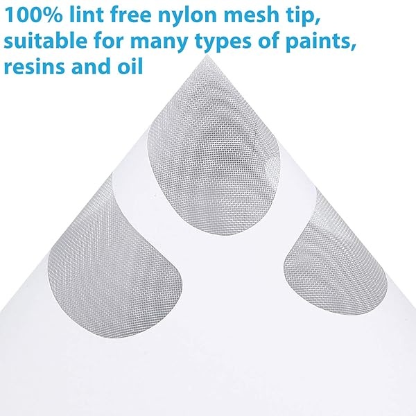 200 Coladores de Pintura con Puntas de Filtro de 150 Micras y 1 Paquete de Embudo de Silicona, Embudo de Malla de Nailon con Forma de Cono con Punta de Filtro con Ganchos - Image 4