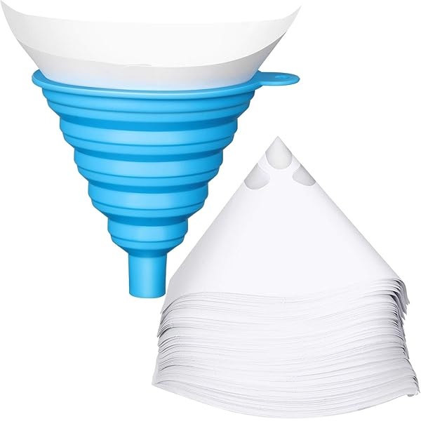 200 Coladores de Pintura con Puntas de Filtro de 150 Micras y 1 Paquete de Embudo de Silicona, Embudo de Malla de Nailon con Forma de Cono con Punta de Filtro con Ganchos