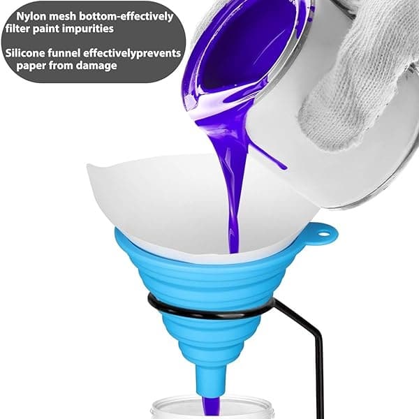 200 Coladores de Pintura con Puntas de Filtro de 150 Micras y 1 Paquete de Embudo de Silicona, Embudo de Malla de Nailon con Forma de Cono con Punta de Filtro con Ganchos - Image 8