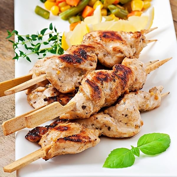 2000 púas de paleta de bambú planas de madera, brochetas de frutas, parrilla, palillos de alimentos, palillos de dientes para asar carne, verduras, barbacoa, frutas, tablas de charcutería, accesorios (3.5 y 4.7 pulgadas) - Image 4