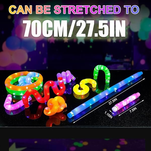 25 tubos iluminados, palos brillantes LED para fiestas de niños de 3 a 8 a 12, juguetes para aliviar el estrés, rellenos de bolsas de regalo para niños pequeños, recompensas de premios en el aula, - Image 5