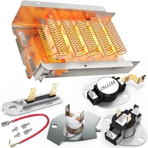 279838 - Elemento calefactor de secadora para Whirlpool Kenmore Maytag Amana Roper, elemento calefactor de secadora incluye fusible térmico de termostato de secadora, reemplaza a 2406026 3403585