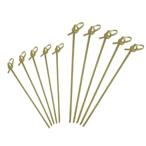300 púas de cóctel de bambú verde natural de 4 y 6 pulgadas, respetuosas con el medio ambiente, brochetas degradables, palillos de dientes para botanas de frutas y adornos de cóctel