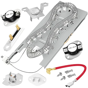 3387747 WP3387747 - Elemento de calefacción de secadora compatible con Whirlpool con kit de termostato 279816 y 279973 3392519 - Kit de fusibles de corte térmico para secadora