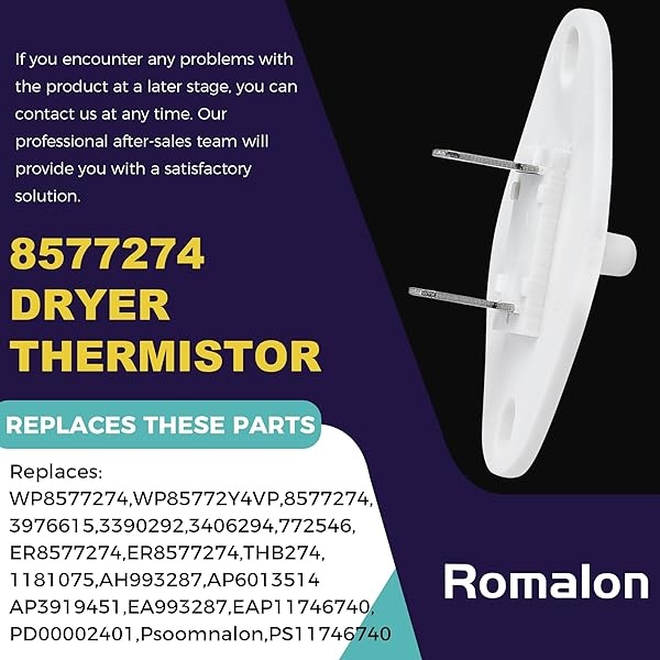 3387747 WP3387747 - Elemento de calefacción de secadora compatible con Whirlpool con kit de termostato 279816 y 279973 3392519 - Kit de fusibles de corte térmico para secadora - Image 7