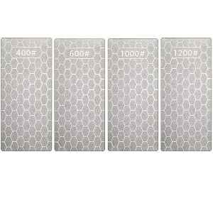 4 piezas de piedra de afilar diamante, piedra de diamante para afilar bordes aburridos, romos o cansados, 5.9 x 2.48 pulgadas (grano 400/600/1000/1200)