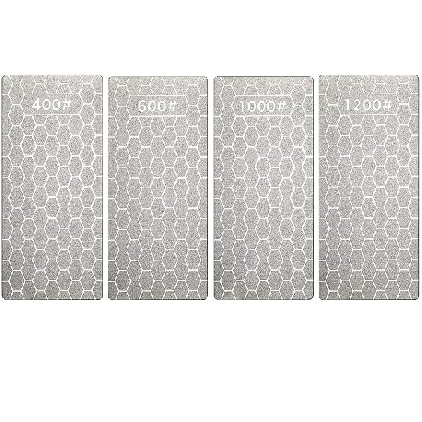 4 piezas de piedra de afilar diamante, piedra de diamante para afilar bordes aburridos, romos o cansados, 5.9 x 2.48 pulgadas (grano 400/600/1000/1200)