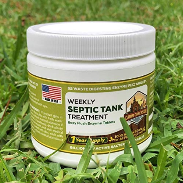 52 tabletas semanales de tratamiento de tanque séptico Fizz – Tabs de inodoro fácil descarga con miles de millones de bacterias activas por tablet – 1 año de suministro – 100% natural y seguro para todas las líneas de fontanería y drenaje - Image 8
