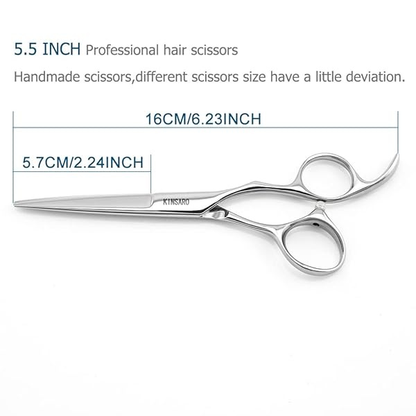 5.5" Professional Hair Scissors Barber Scissors Haircut Scissors Hairdresser Scissors Japan 440C Hair Shears Blind Hole Convex Edge Kinsaro - Image 3