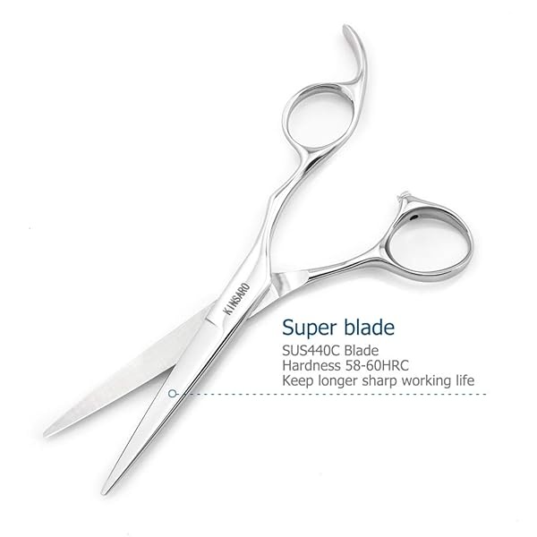 5.5" Professional Hair Scissors Barber Scissors Haircut Scissors Hairdresser Scissors Japan 440C Hair Shears Blind Hole Convex Edge Kinsaro - Image 4
