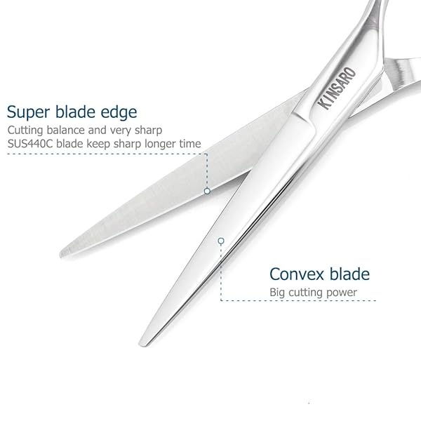 5.5" Professional Hair Scissors Barber Scissors Haircut Scissors Hairdresser Scissors Japan 440C Hair Shears Blind Hole Convex Edge Kinsaro - Image 5