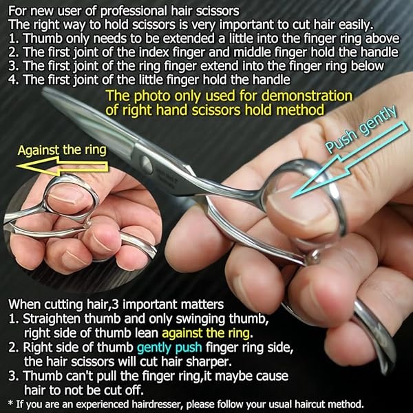 5.5" Professional Hair Scissors Barber Scissors Haircut Scissors Hairdresser Scissors Japan 440C Hair Shears Blind Hole Convex Edge Kinsaro - Image 7
