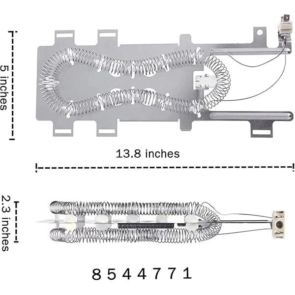 8544771 - Elemento de calefacción para secadora, corte de termostato 279816, fusible térmico para secadora 279973 3392519, compatible con maytag, kenmore, cocina, bañera de hidromasaje y más - Image 3