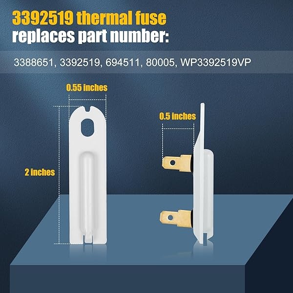 8544771 - Elemento de calefacción para secadora, corte de termostato 279816, fusible térmico para secadora 279973 3392519, compatible con maytag, kenmore, cocina, bañera de hidromasaje y más - Image 8