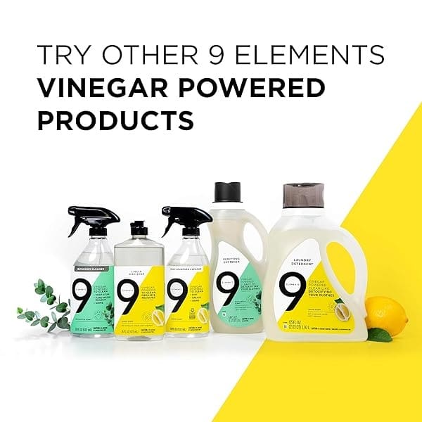 9 Elements Jabón líquido para lavavajillas, limpiador de vinagre con aroma de limón, 3 unidades x botellas de 16 onzas - Image 6