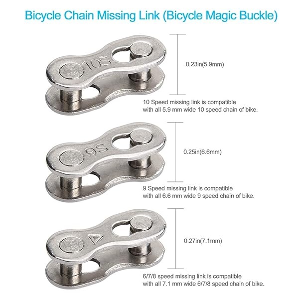 A AKRAF - Alicates de eslabones para bicicleta + herramienta divisora de cadena + verificador de cadena + 3 pares de eslabones que faltan para bicicleta, abridor de eslabones de bicicleta, alicates de cierre de cadena, conector indicador de desgaste (nueva versión) - Image 9