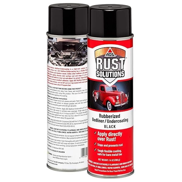 AGS RUST SOLUTIONS - Pintura en aerosol de goma flexible y revestimiento de cama, color negro mate, 14 onzas, encapsulador de óxido, aplicación directa sobre el óxido - Image 4