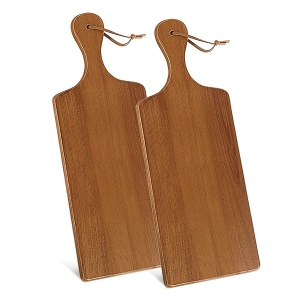 AIDEA - Tabla de cortar de madera con asa, tabla de queso para cocina, fiesta, 43 cm de largo x 6 pulgadas de altura (paquete de 2)