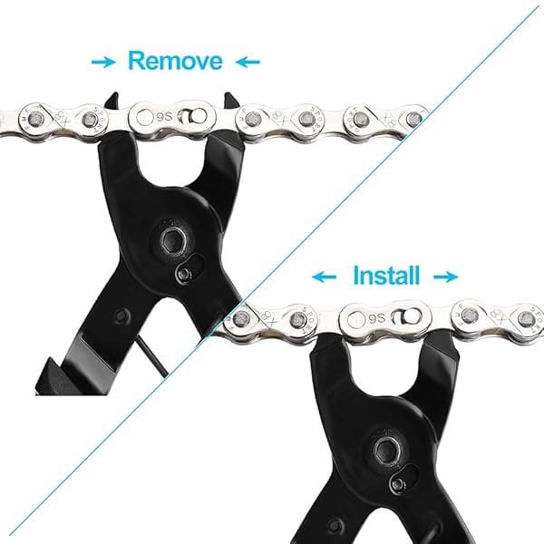 AKRAF Kit de herramientas de reparación de cadena de bicicleta con alicates de eslabones de bicicleta, herramienta divisora de disyuntor de cadena, 6 pares de eslabones perdidos de bicicleta, kit de herramientas mecánicas de bicicleta con removedor de eslabones maestro de cadena y conector - Image 4