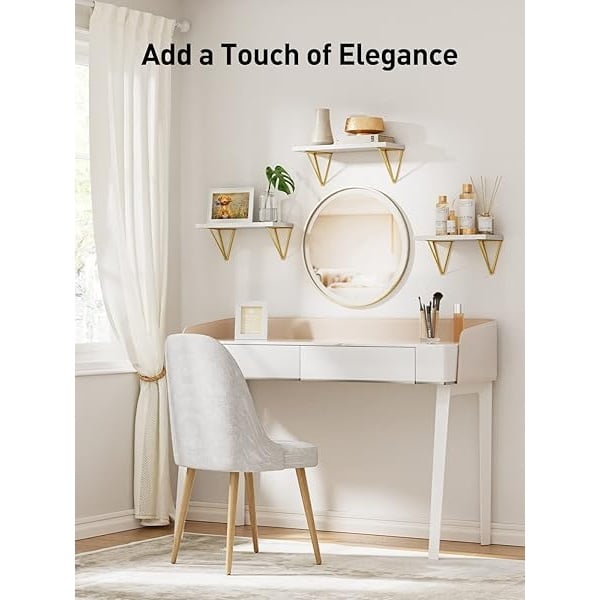 AMADA HOMEFURNISHING AMFS12 - Estantes flotantes, estantes de Pared Blancos para Dormitorio, Sala de Estar, baño, Cocina, estantes para decoración de Pared - Image 4