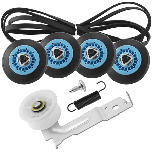 AMI PARTS - Kit de reparación de secadora DC97-16782A - Rodillo de secadora compatible con Samsung DV50K86EV/A3 DV40J3000EW/A2 incluye correa de secadora 6602-001655 DC93-00634A polea loca, con