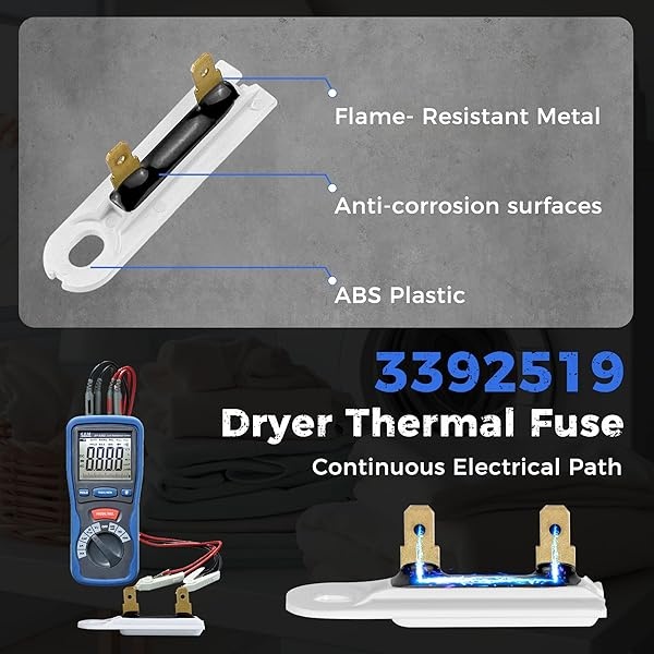 AMI PARTS - Repuesto de fusible térmico de secadora 3392519 para secadoras de hidromasaje y Ken-more - Sustituye a 3388651, 694511, 80005, WP3392519VP (20 piezas) - Image 4