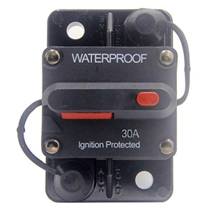 ANJOSHI Interruptor de circuito de 30 amperios 30A-300A con reinicio manual, inversor de fusibles en línea impermeable para motores marinos de trolling, barco, ATV, potencia manual, 12V-48VDC