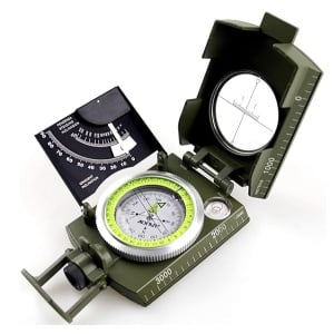 AOFAR - Brújula Militar AF-4074 Camuflaje para Senderismo, avistamiento lensático, Impermeable, Duradero, inclinómetro para Camping, niño scount, Actividades geológicas en Barco