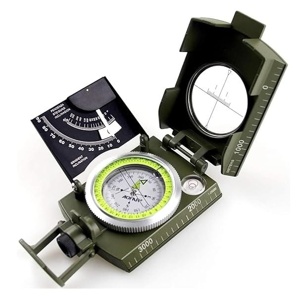 AOFAR - Brújula Militar AF-4074 Camuflaje para Senderismo, avistamiento lensático, Impermeable, Duradero, inclinómetro para Camping, niño scount, Actividades geológicas en Barco