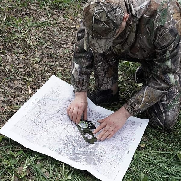 AOFAR - Brújula Militar AF-4074 Camuflaje para Senderismo, avistamiento lensático, Impermeable, Duradero, inclinómetro para Camping, niño scount, Actividades geológicas en Barco - Image 9