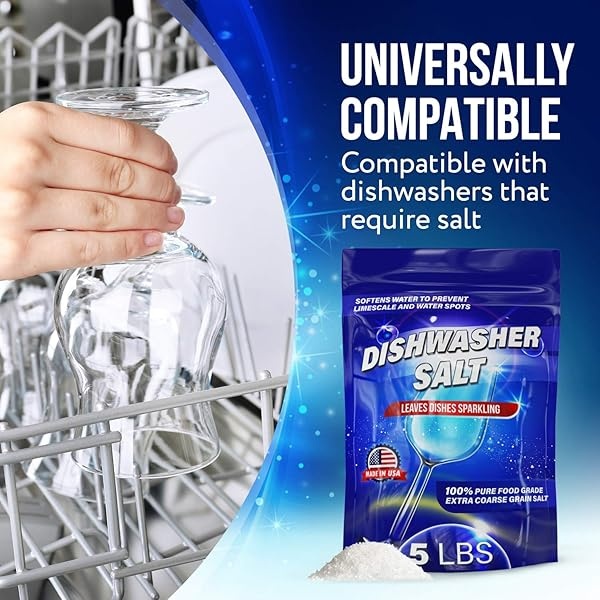 Ablandador de agua salada para lavavajillas, 5 libras, fabricado en Estados Unidos, recomendado para Bosche, Miele, Thermador, Whirlpool y más - Image 3