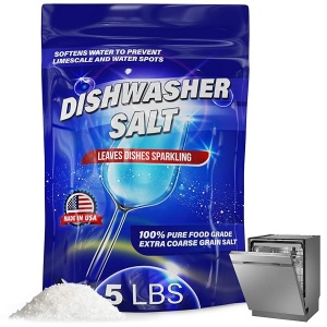 Ablandador de agua salada para lavavajillas, 5 libras, fabricado en Estados Unidos, recomendado para Bosche, Miele, Thermador, Whirlpool y más