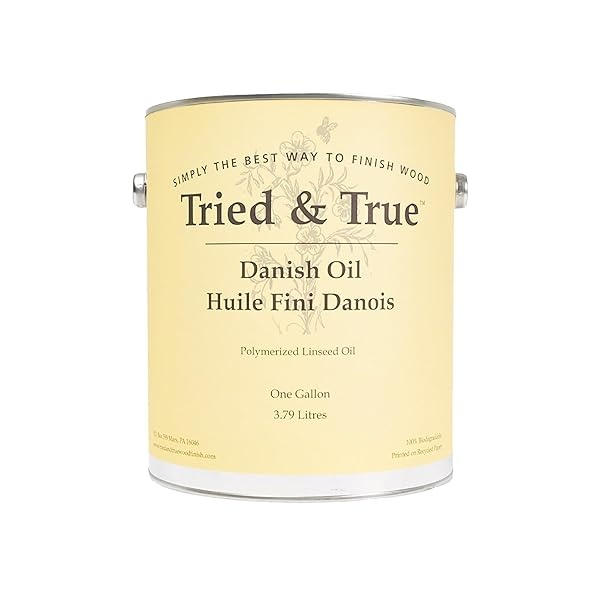 Aceite danés probado y verdadero, galones, aceite de linaza polimerizado puro, acabado de madera, ideal para muebles, piezas rústicas y madera de imprimación para otros productos a base de aceite o