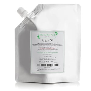 Aceite de argán puro (15 onzas) | Utilizado para productos de belleza y salud, aceite para el cabello, crema para labios, tratamiento para el cabello y productos para el cuidado de la piel | Contenedor resellable