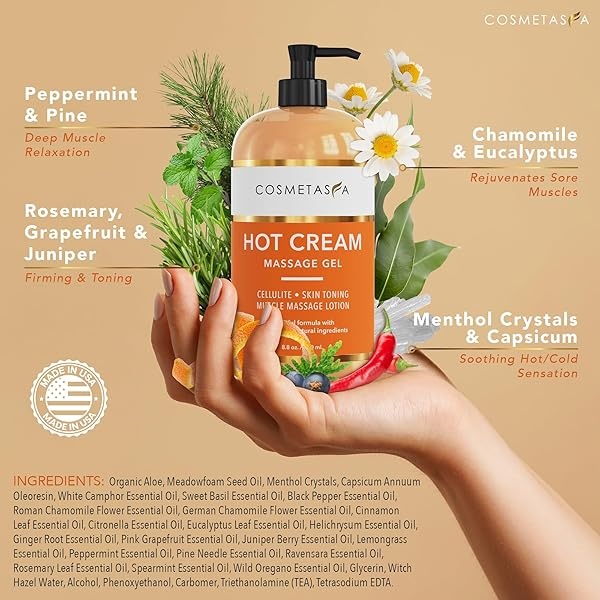 Aceite de masaje anticelulítico, gel y manopla – Tratamiento de celulitis 100% natural con gel de masaje de crema caliente, aceite y masajeador – Penetra la piel para romper el tela graso – firme, tonifica e hidrata la piel - Image 3