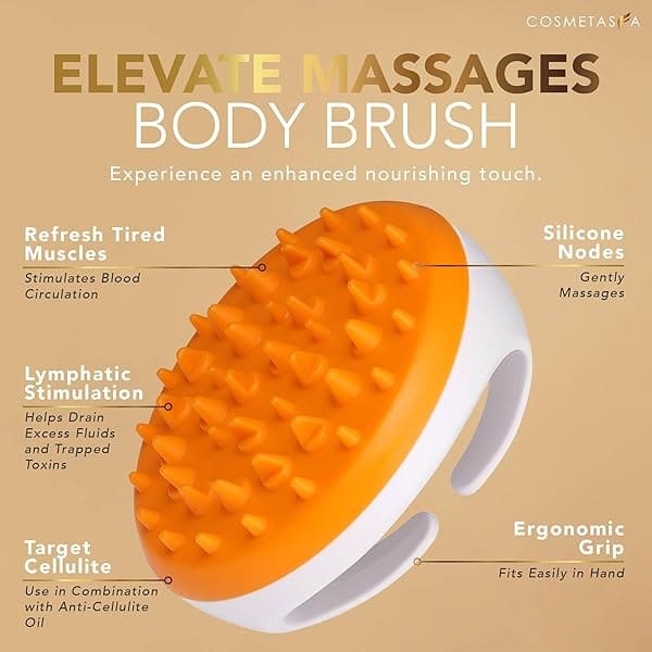 Aceite de masaje anticelulítico, gel y manopla – Tratamiento de celulitis 100% natural con gel de masaje de crema caliente, aceite y masajeador – Penetra la piel para romper el tela graso – firme, tonifica e hidrata la piel - Image 6