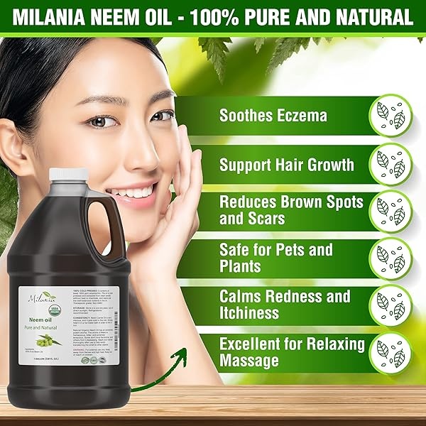 Aceite de neem premium virgen, prensado en frío, 100% puro., 1 Galón - Image 5