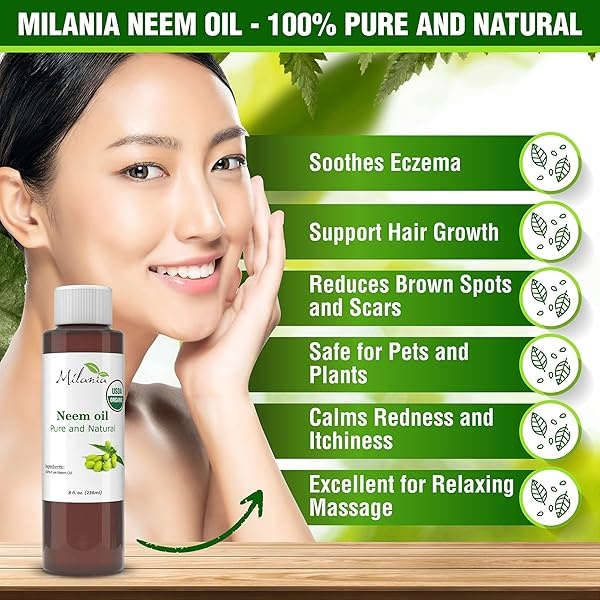 Aceite de neem premium virgen, prensado en frío, 100% puro, 8 FL. Oz. - Image 5