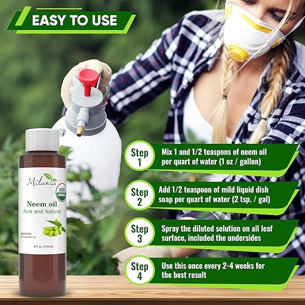 Aceite de neem premium virgen, prensado en frío, 100% puro, 8 FL. Oz. - Image 8