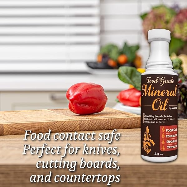 Aceite mineral Easy Applicator para tablas de cortar y todo el cuidado de la madera, grado alimenticio ultrapuro (4 onzas con punta aplicadora de espuma, 4 unidades) fabricado en Estados Unidos - Image 6