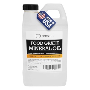 Aceite mineral de grado alimenticio para tablas de cortar, encimeras y bloques de carnicero, apto para alimentos y fabricado en los Estados Unidos, Transparente, Half Gallon