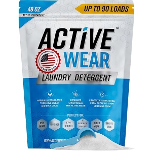 Active Wear Laundry Detergent - Formulated for Sweat and Workout Clothes - Natural Performance Sport-Wash Concentrate - Enzyme Booster Deodorizer - Powder Wash for Activewear Gym Apparel (90 Loads)