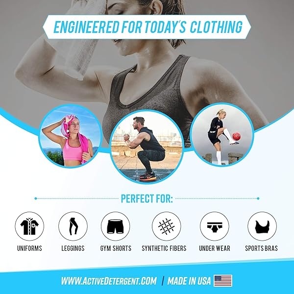 Active Wear Laundry Detergent - Formulated for Sweat and Workout Clothes - Natural Performance Sport-Wash Concentrate - Enzyme Booster Deodorizer - Powder Wash for Activewear Gym Apparel (90 Loads) - Image 5