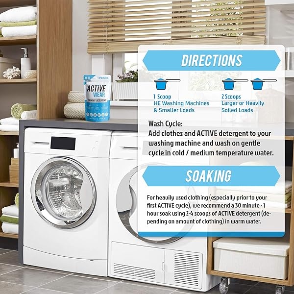 Active Wear Laundry Detergent - Formulated for Sweat and Workout Clothes - Natural Performance Sport-Wash Concentrate - Enzyme Booster Deodorizer - Powder Wash for Activewear Gym Apparel (90 Loads) - Image 7