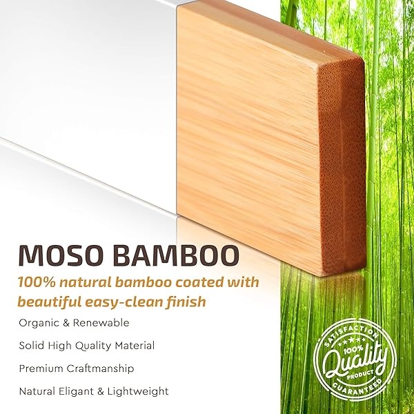 Adjustable Bamboo Drawer Dividers Organizer - Large Expandable Kitchen Utensil Separators for Dresser, Bedroom, Baby Drawer, Bathroom, Office, Set of 6 - 2.6 Tall, 17.5 to 22 Inch (White)? - Image 7